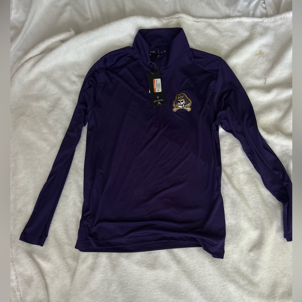 East Carolina Antigua Men's Purple Tribute 1/4 Zip Pullover (NWT) size medium